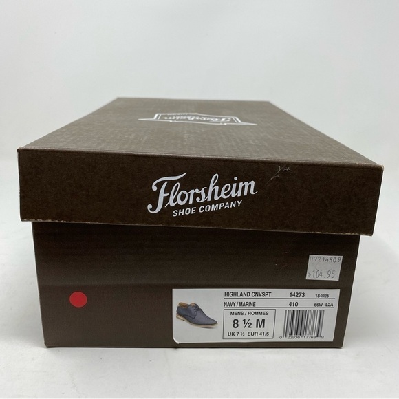 Florsheim Highland Plain Toe Canvas Oxford Navy - Picture 8 of 8